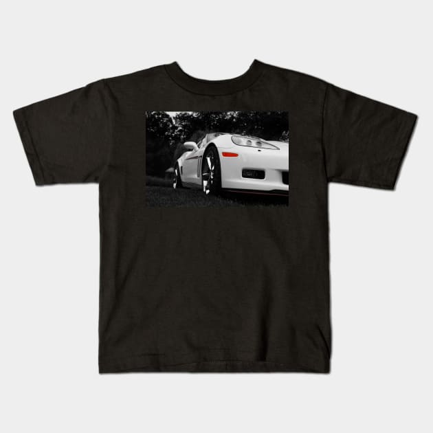 c6 corvette, black white Kids T-Shirt by hottehue